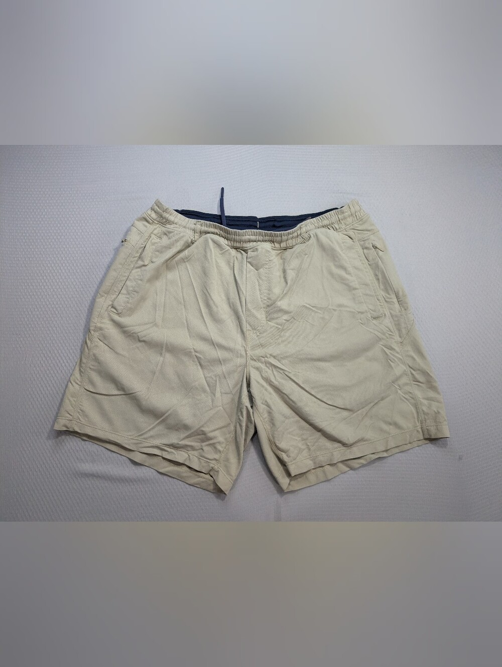 Birddogs Shorts Mens XL 7" Beige Stretch Performance Running Tech Boom Lined